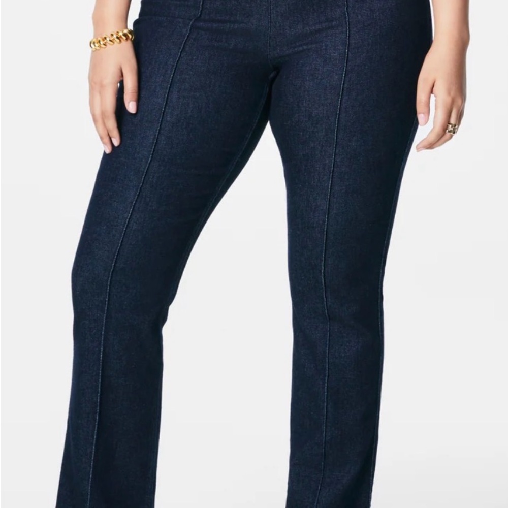 SPANX Women's Navy Straight Leg Jeans